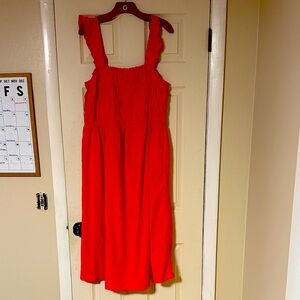 Old Navy Bright Orange Textured Dress